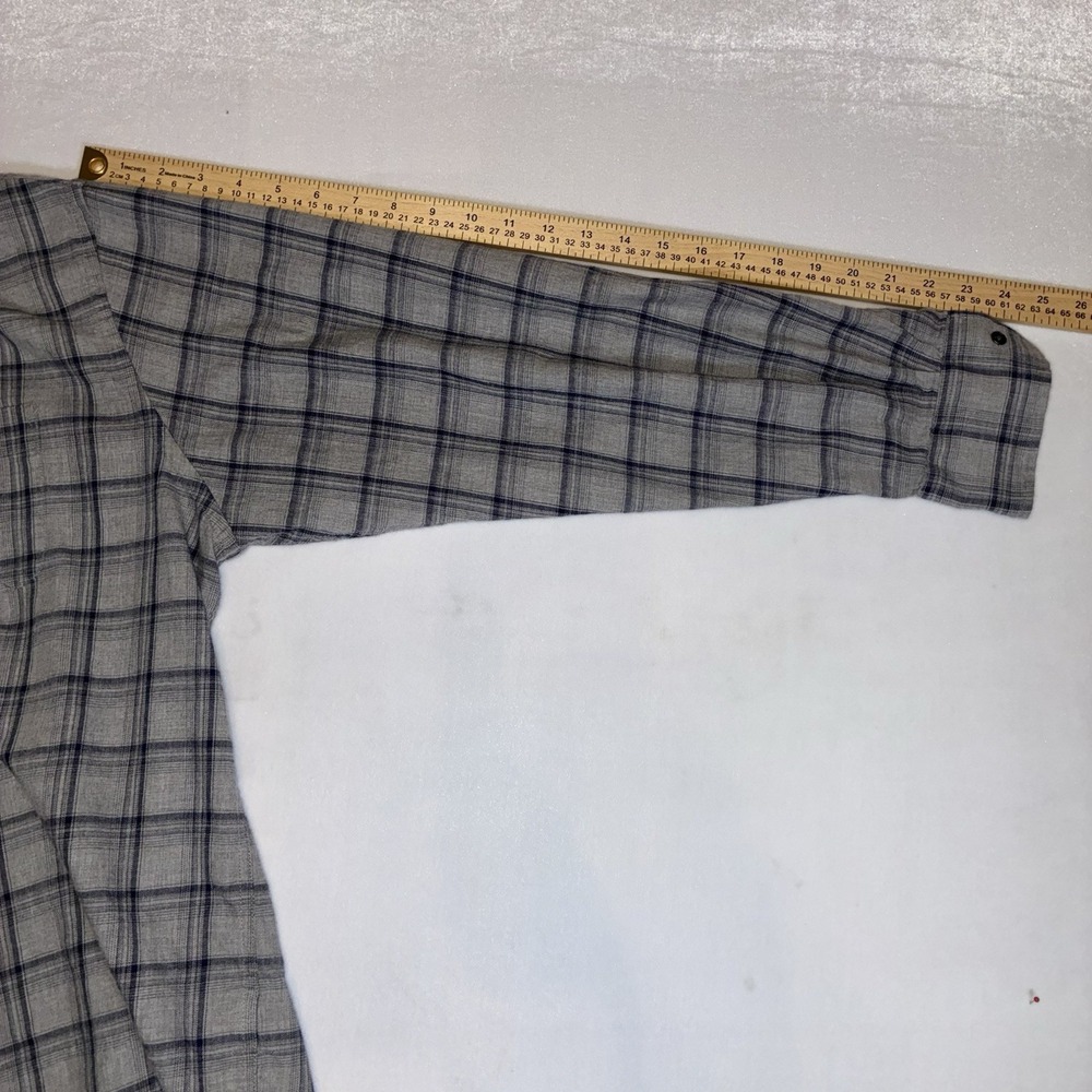 Peter Millar Button Down Mens XL Grey Blue Plaid Long Sleeve Luxury Casual Shirt - Picture 8 of 9